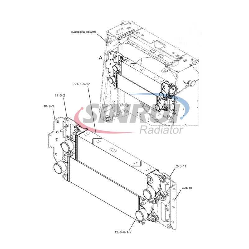 421-4021 هسته پس از کولر برای CAT D10T2